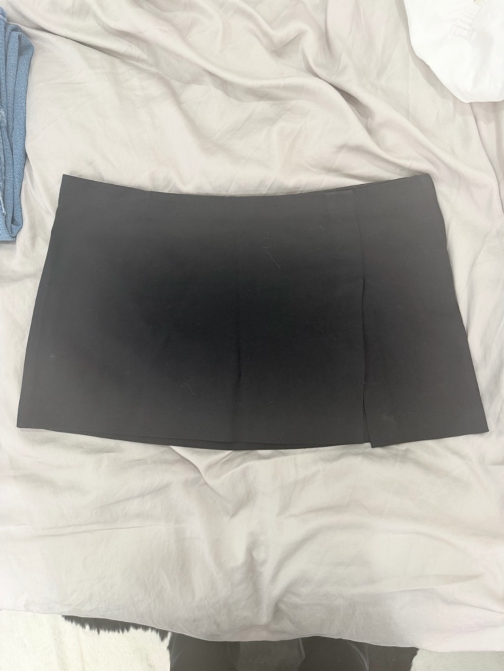Miaou Black Mini Skirt - Structured Straight Hem